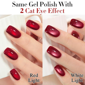 Double Rhythm Cat Eye Gel Nail Polish 15ml red bottle side view