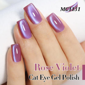 Double Rhythm Cat Eye Gel Nail Polish 15ML Rose Violet bottle with cap