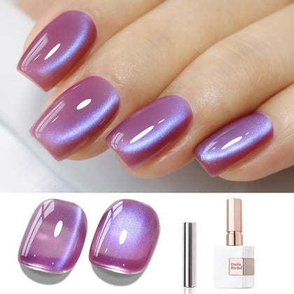 Double Rhythm Cat Eye Gel Nail Polish 15ML Rose Violet front view