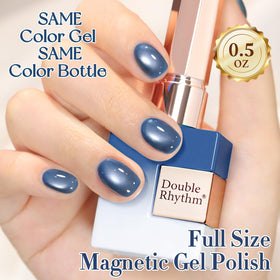 Double Rhythm Cat Eye Gel Nail Polish 15ml Sky Blue with glitter effect