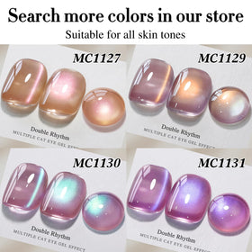Double Rhythm Cat Eye Gel Nail Polish 15ml Sky Teal during application