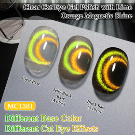 Double Rhythm Cat Eye Gel Nail Polish 15ml with holographic glitter close-up