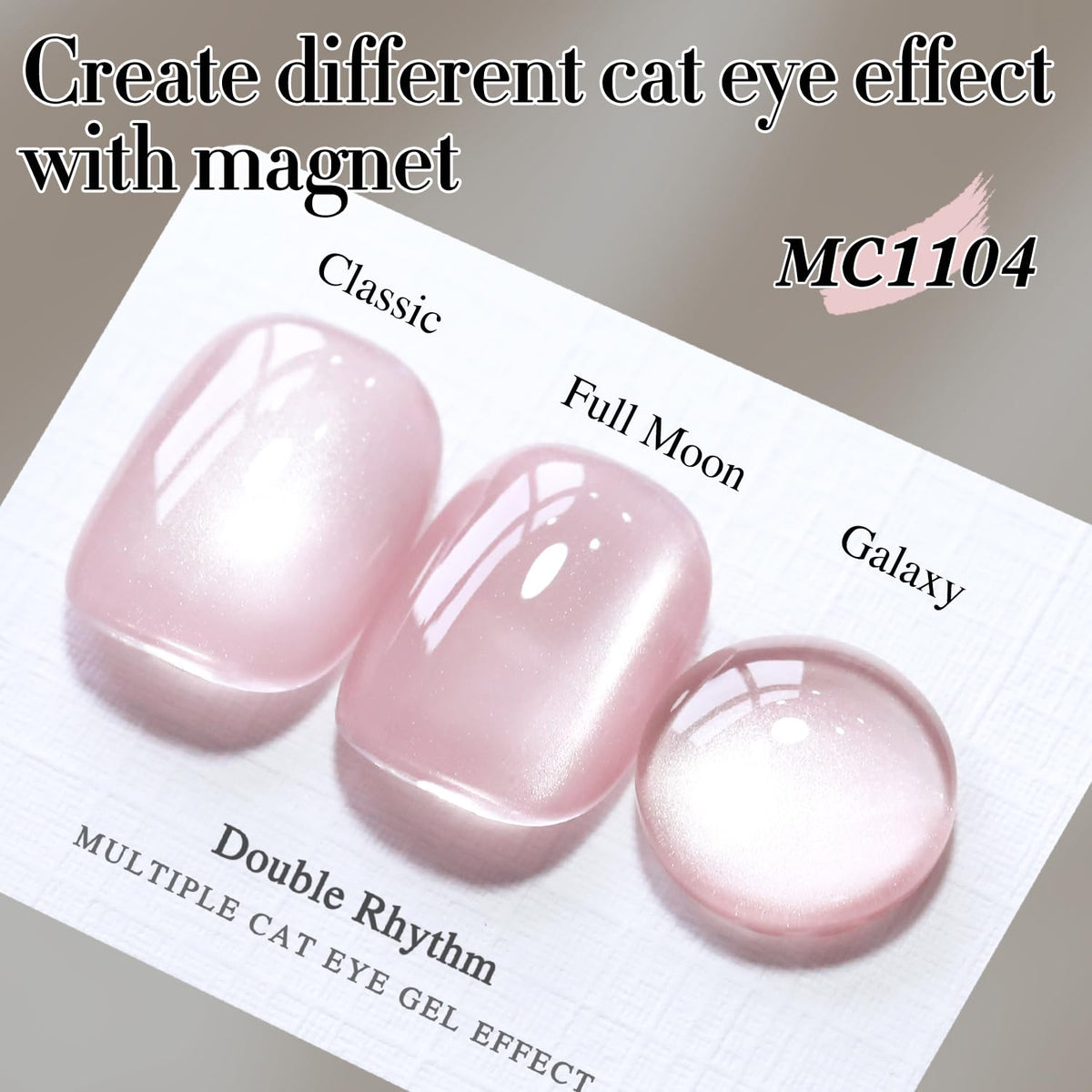 Double Rhythm Cat Eye Gel Nail Polish 15ml with holographic glitter close-up
