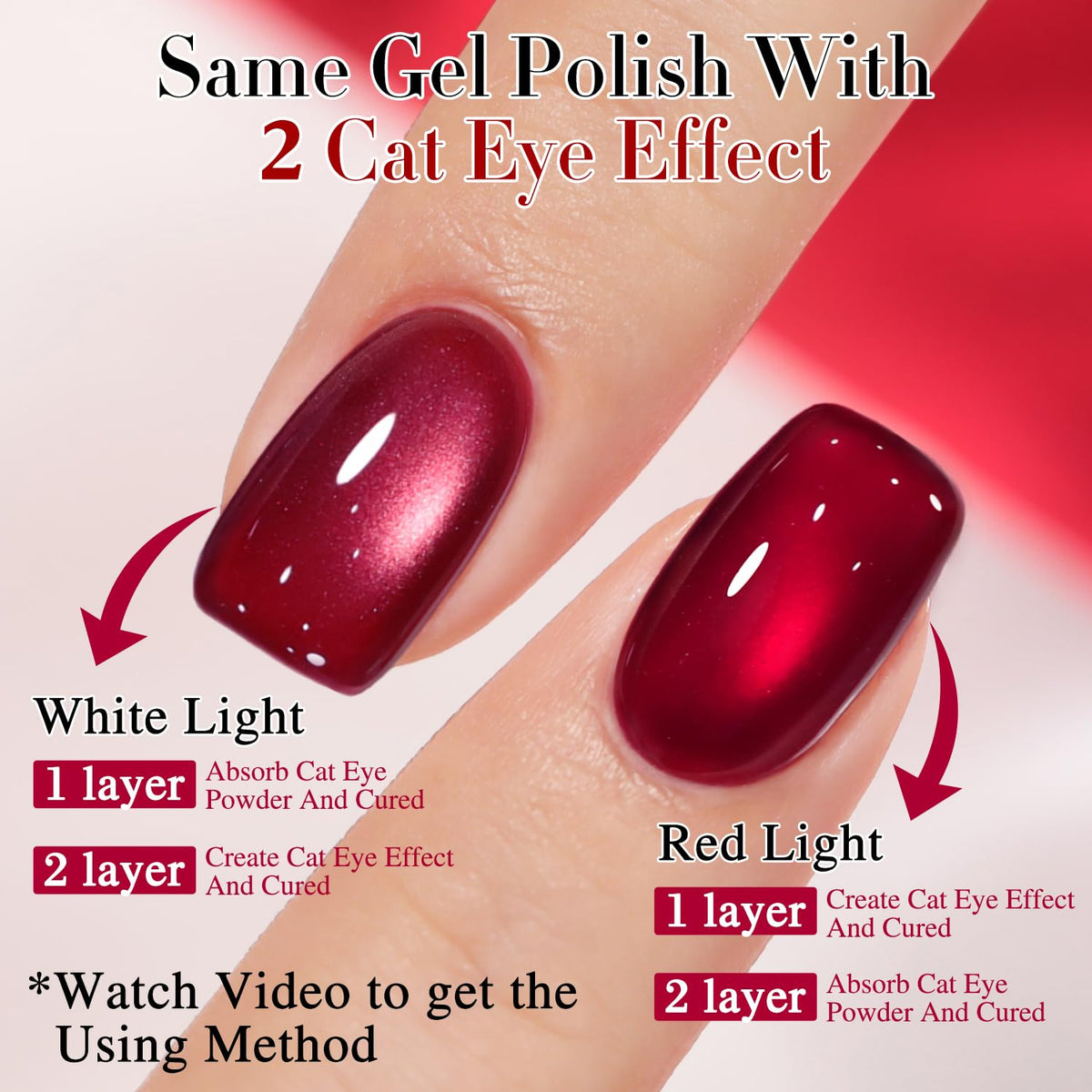 Double Rhythm Cat Eye Gel Nail Polish 15ml with holographic glitter close-up