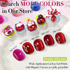 Double Rhythm Cat Eye Gel Nail Polish 15ml with nail art tools