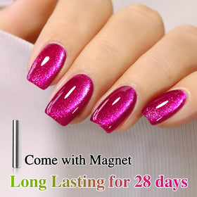 Double Rhythm Cat Eye Gel Nail Polish 15ML with UV lamp setup