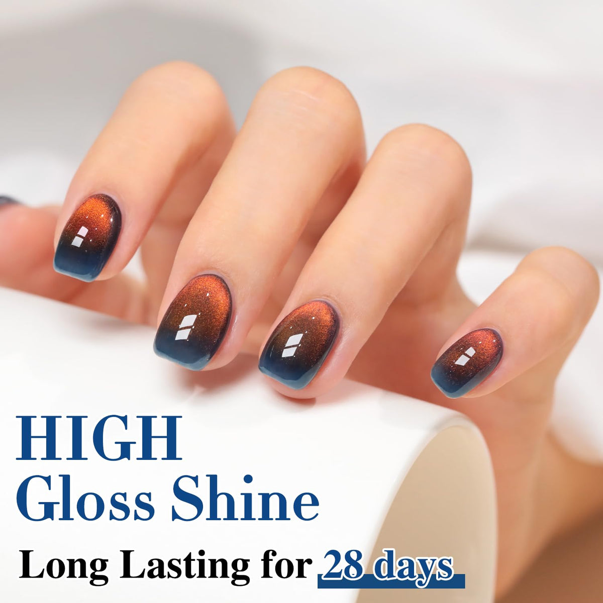 Double Rhythm Cat Eye Gel Nail Polish applied on nails