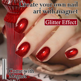 Double Rhythm Cat Eye Gel Nail Polish Blood Red in packaging