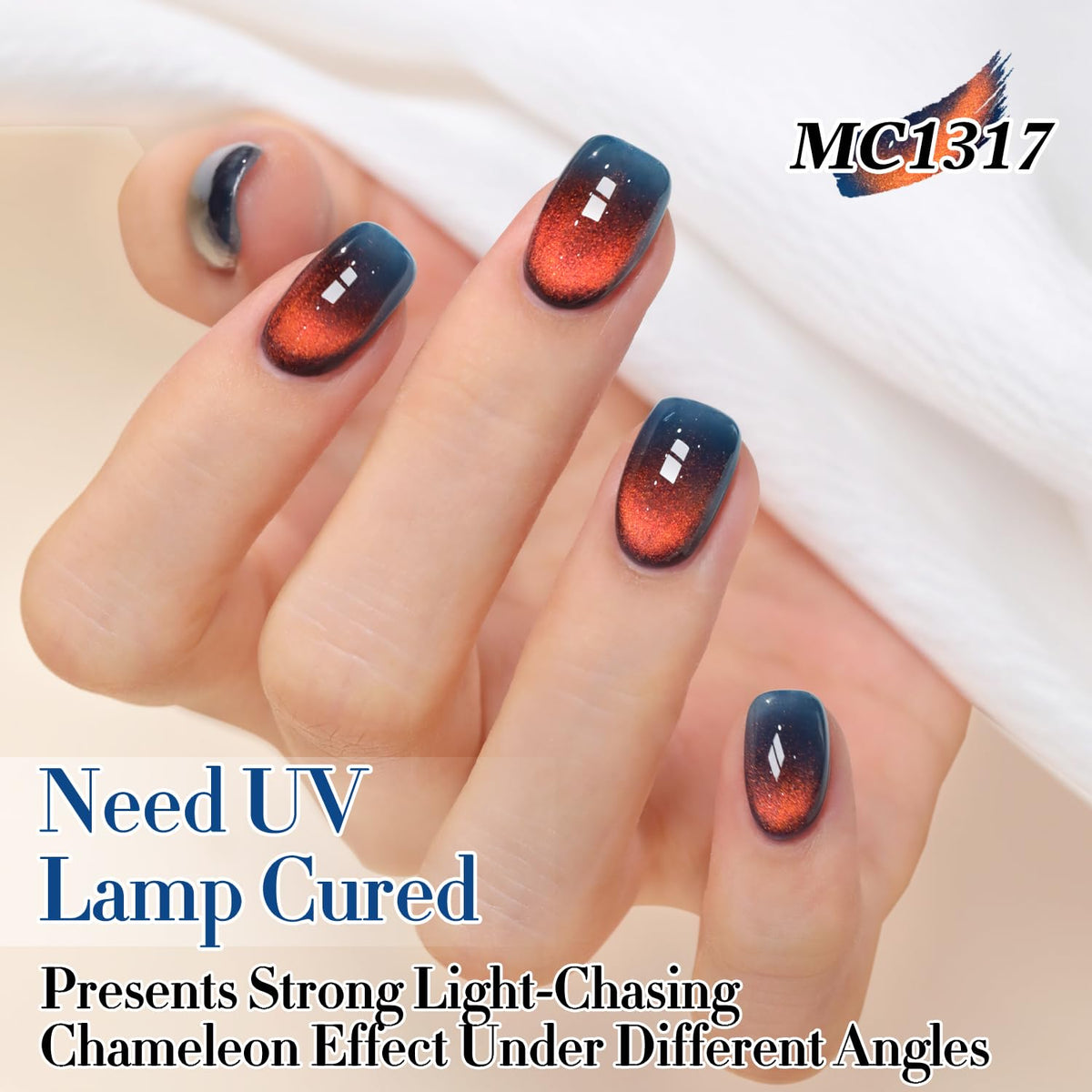Double Rhythm Cat Eye Gel Nail Polish bottle with holographic effect