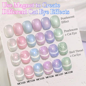 Double Rhythm Cat Eye Gel Nail Polish bottles arranged neatly