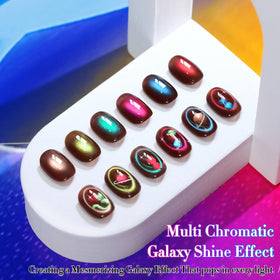 Double Rhythm Cat Eye Gel Nail Polish bottles with colour swatches