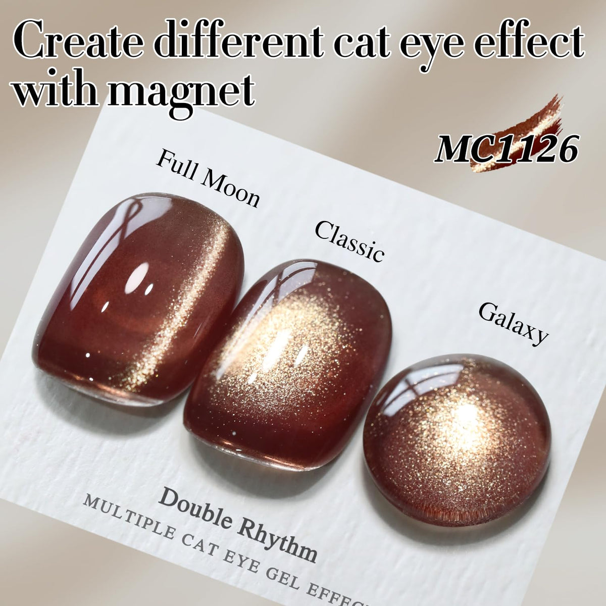 Double Rhythm Cat Eye Gel Nail Polish displayed on a table