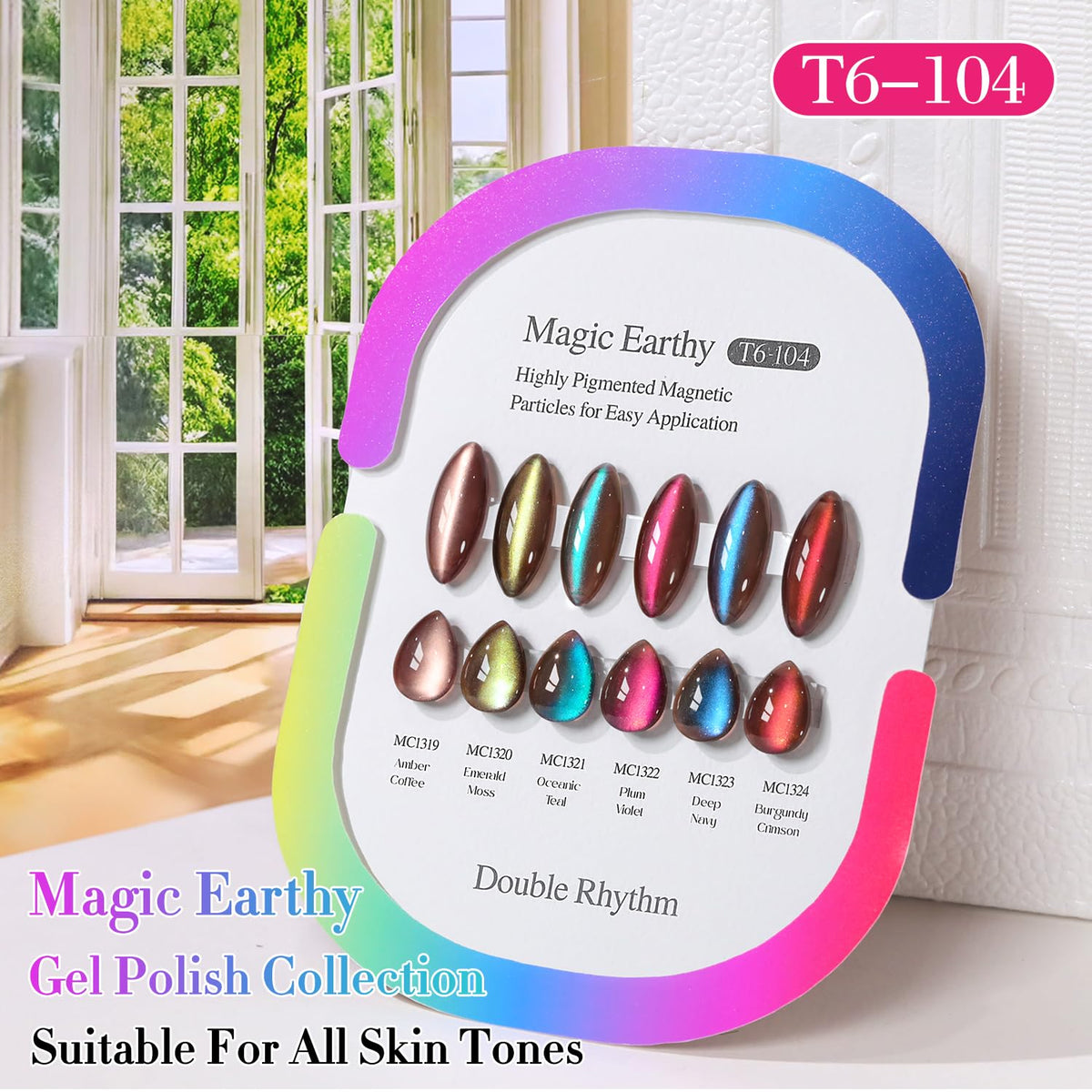 Double Rhythm Cat Eye Gel Nail Polish Set packaging display