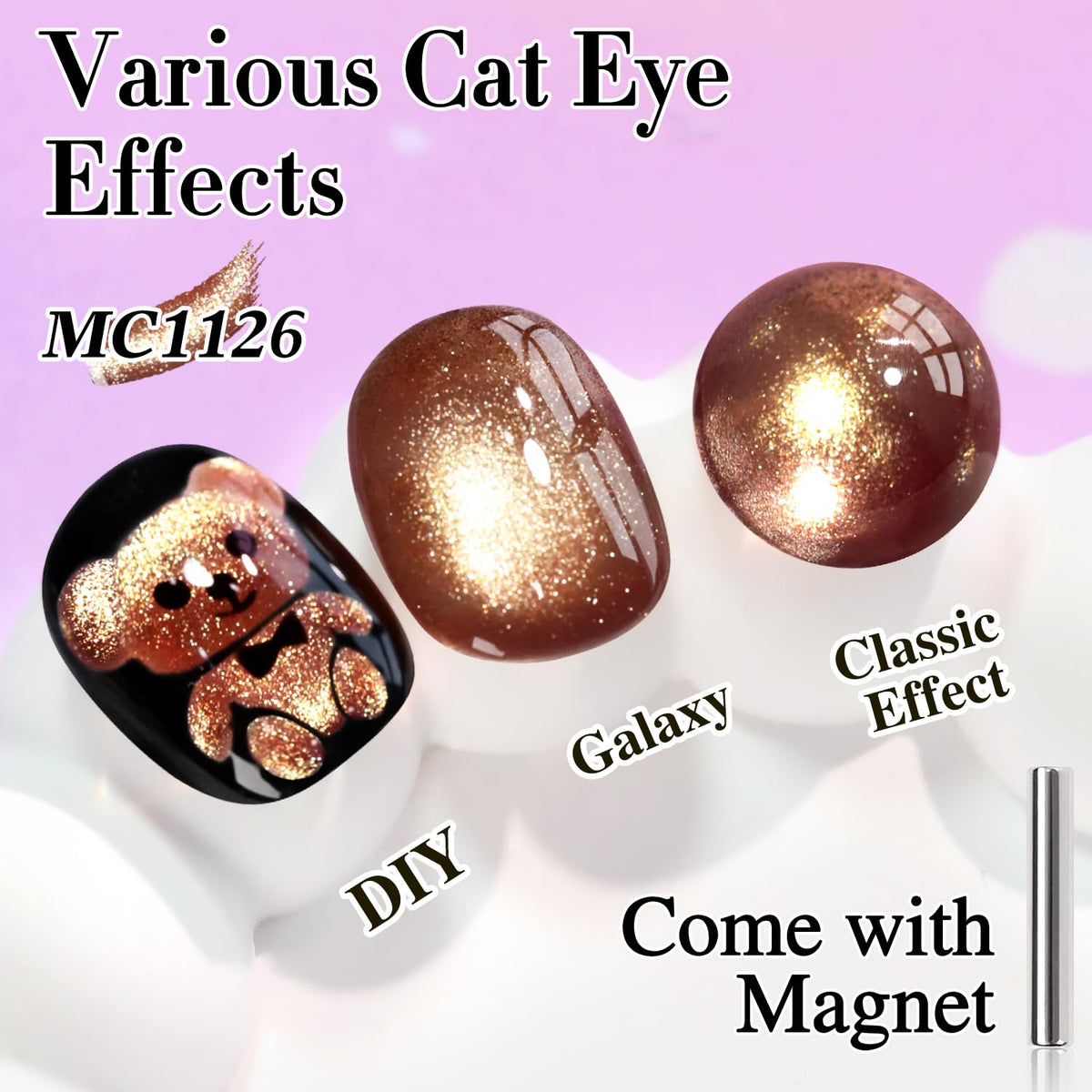 Double Rhythm Cat Eye Gel Nail Polish with nail art tools