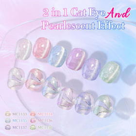 Double Rhythm Cat Eye Gel Nail Polish with UV lamp