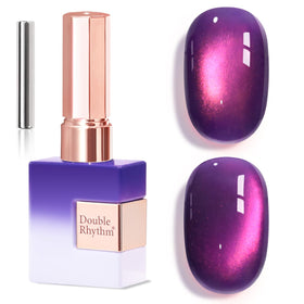 Double Rhythm Cat Eye Gel Polish 15ml Amethyst Purple front view