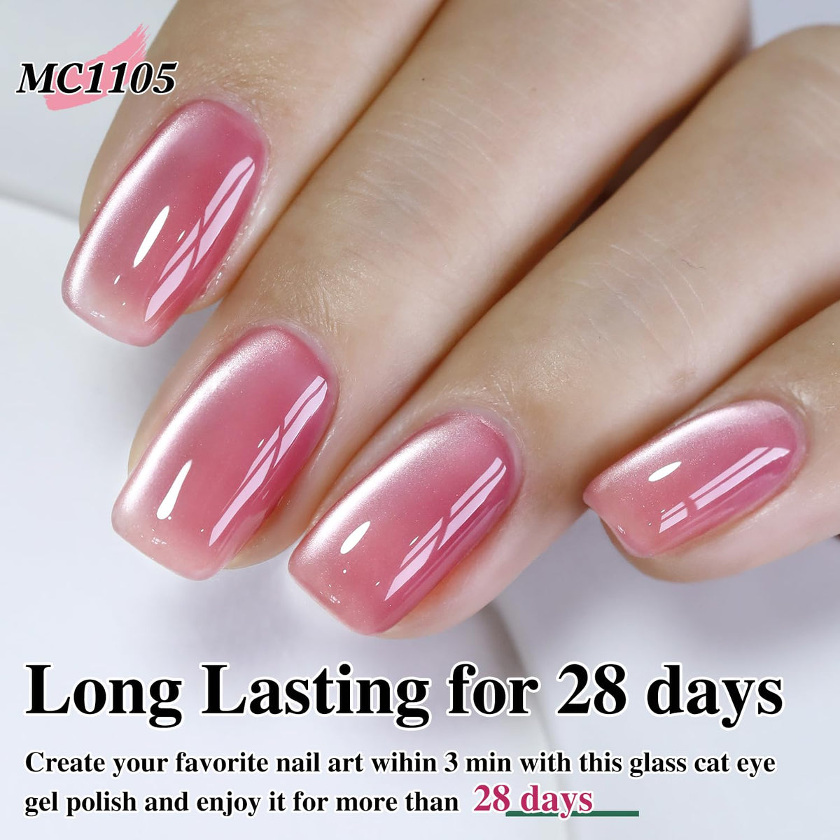 Double Rhythm Cat Eye Gel Polish 15ml application on nails