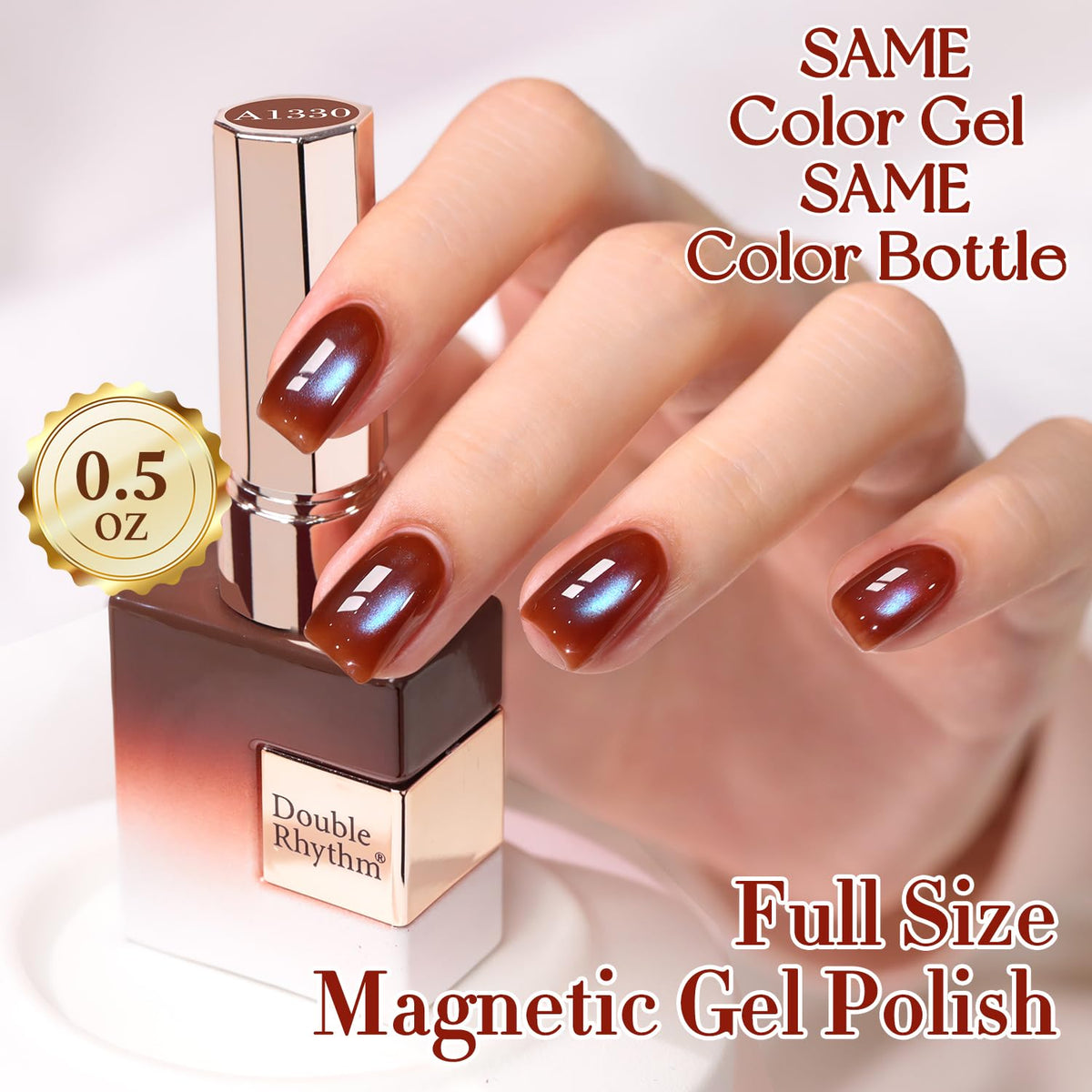 Double Rhythm Cat Eye Gel Polish 15ml applied on nails