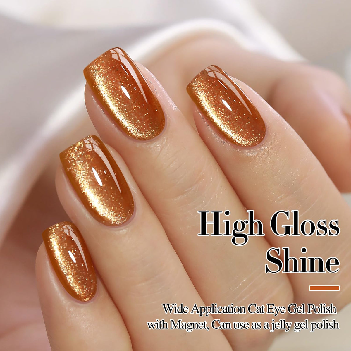 Double Rhythm Cat Eye Gel Polish 15ml applied on nails