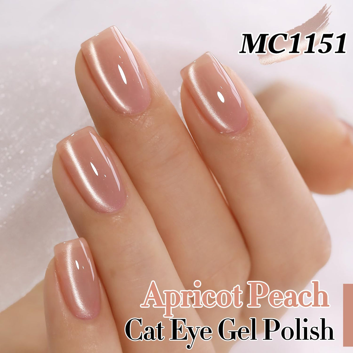 Double Rhythm Cat Eye Gel Polish 15ml Apricot Peach bottle side view