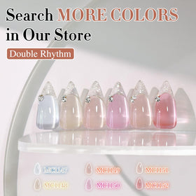 Double Rhythm Cat Eye Gel Polish 15ml Apricot Peach nail art design