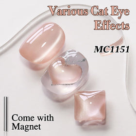 Double Rhythm Cat Eye Gel Polish 15ml Apricot Peach with holographic shimmer
