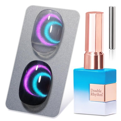 Double Rhythm Cat Eye Gel Polish 15ML Blue Purple front view