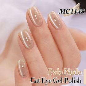 Double Rhythm Cat Eye Gel Polish 15ml bottle with holographic glitter
