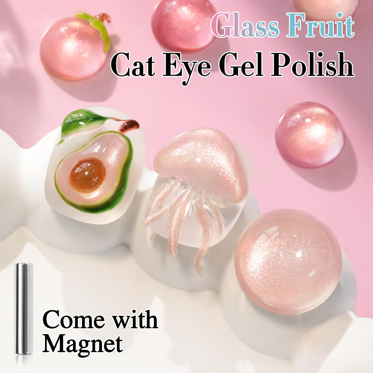 Double Rhythm Cat Eye Gel Polish 15ml bottle with holographic glitter