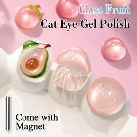 Double Rhythm Cat Eye Gel Polish 15ml bottle with holographic glitter