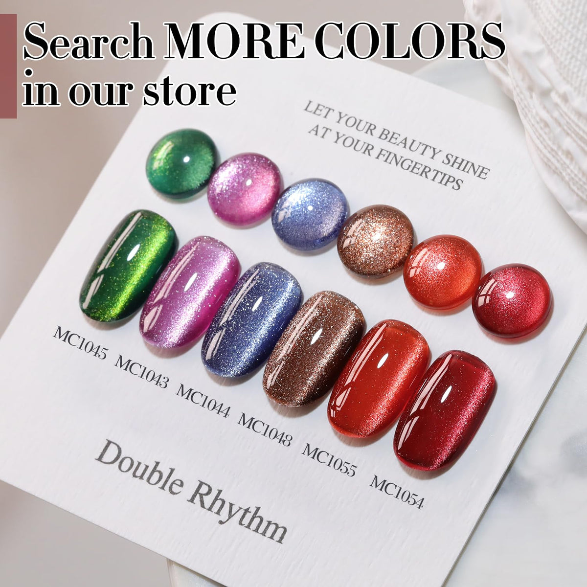 Double Rhythm Cat Eye Gel Polish 15ml bottle with nail tools
