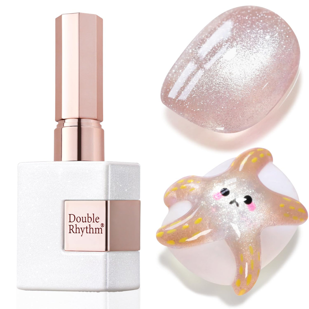 Double Rhythm Cat Eye Gel Polish 15ML Champagne Nude front view