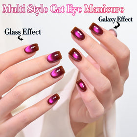 Double Rhythm Cat Eye Gel Polish 15ml Cherry Burgundy application process