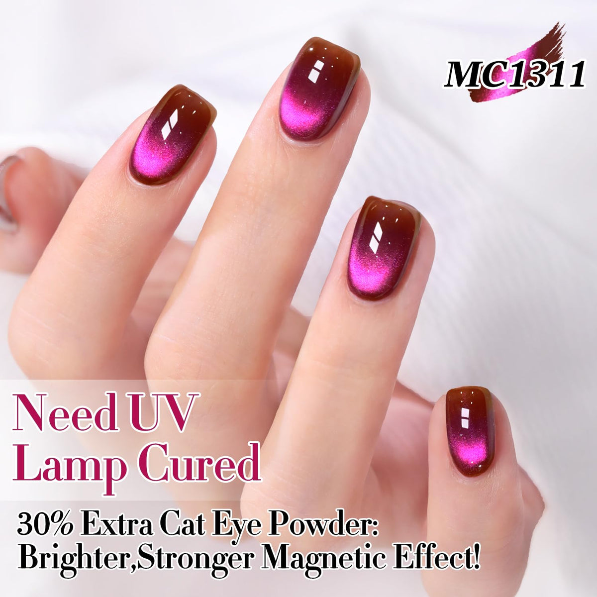 Double Rhythm Cat Eye Gel Polish 15ml Cherry Burgundy bottle close-up
