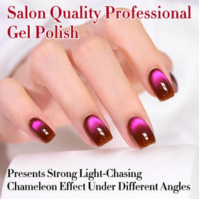 Double Rhythm Cat Eye Gel Polish 15ml Cherry Burgundy with base colours