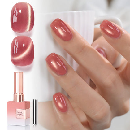 Double Rhythm Cat Eye Gel Polish 15ml Cinnamon Pink front view