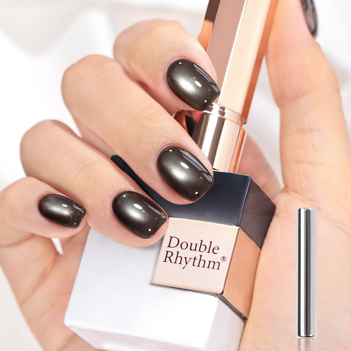 Double Rhythm Cat Eye Gel Polish 15ML Crystal Black front view