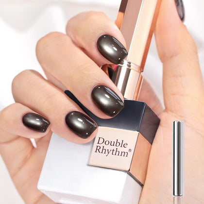 Double Rhythm Cat Eye Gel Polish 15ML Crystal Black front view