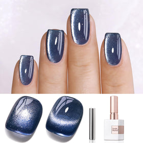 Double Rhythm Cat Eye Gel Polish 15ml dark blue front view