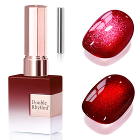 Double Rhythm Cat Eye Gel Polish 15ML Dark Cherry front view