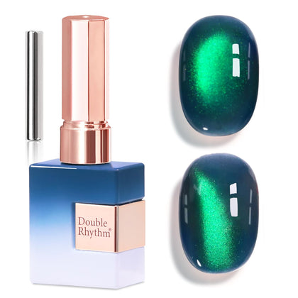Double Rhythm Cat Eye Gel Polish 15ml Dark Green front view