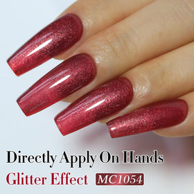 Double Rhythm Cat Eye Gel Polish 15ml dark red bottle side view
