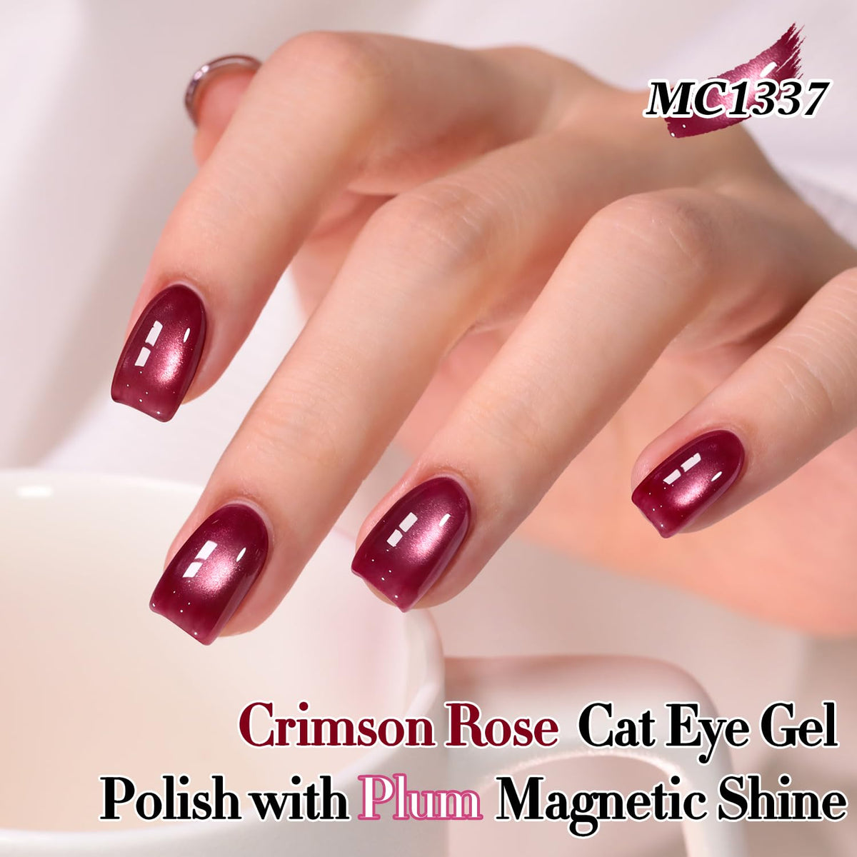 Double Rhythm Cat Eye Gel Polish 15ml Dusty Rose bottle with magnet