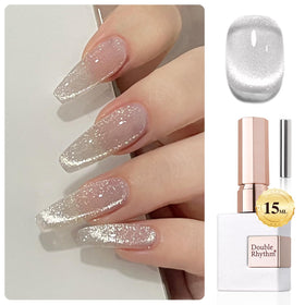 Double Rhythm Cat Eye Gel Polish 15ml front view with holographic glitter