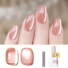 Double Rhythm Cat Eye Gel Polish 15ml front view with holographic glitter