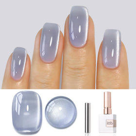 Double Rhythm Cat Eye Gel Polish 15ml front view with holographic glitter
