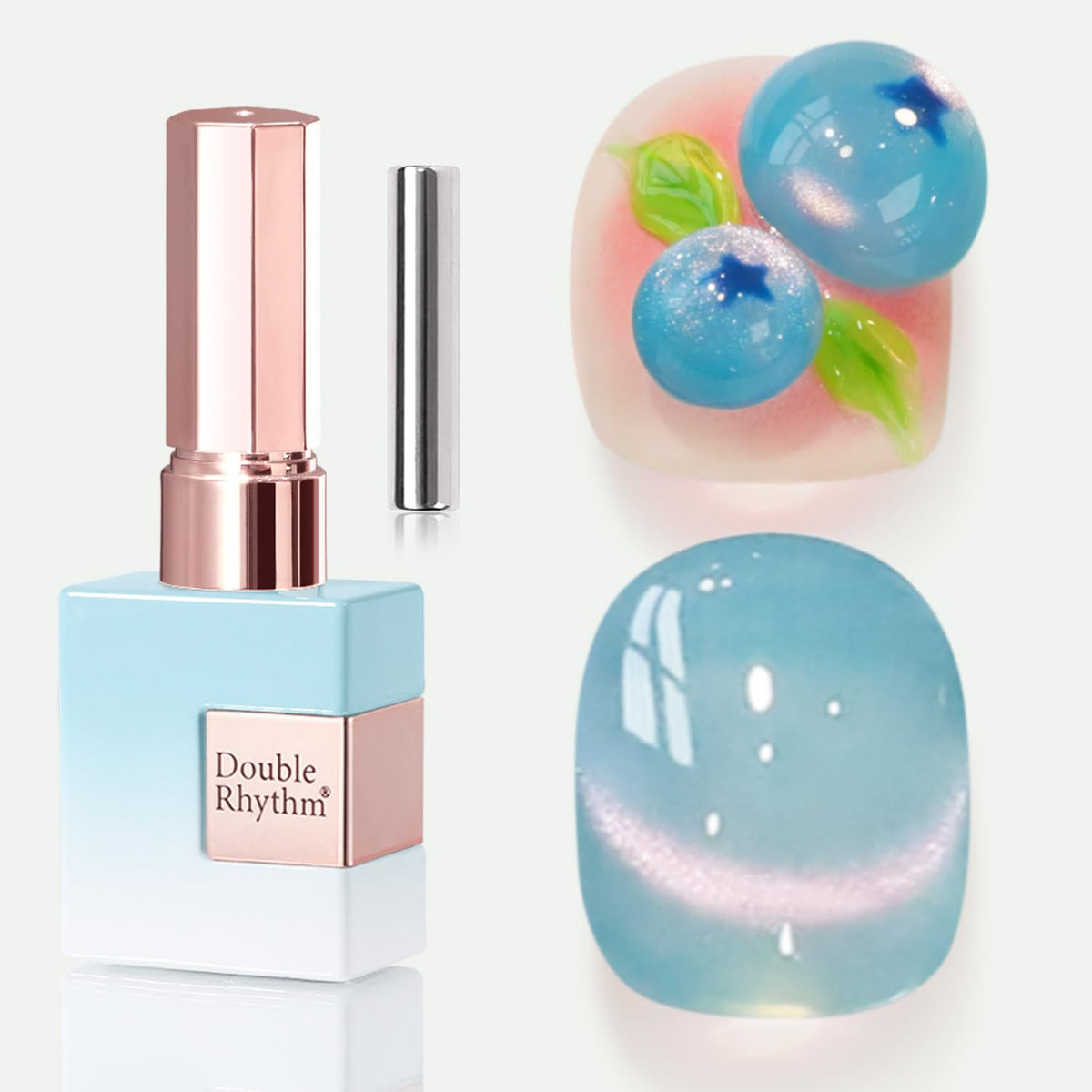 Double Rhythm Cat Eye Gel Polish 15ml Fruit Teal Green front view