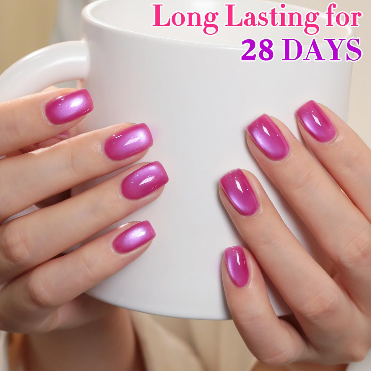 Double Rhythm Cat Eye Gel Polish 15ml Glass Purple bottle side view