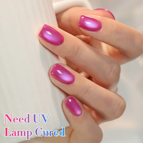 Double Rhythm Cat Eye Gel Polish 15ml Glass Purple with nail art tools