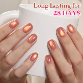 Double Rhythm Cat Eye Gel Polish 15ml Grape Gold with UV lamp